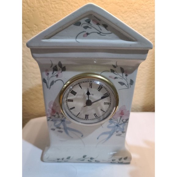 Quartz Mantle Clock Fine Bone China made in usa hand painted - Picture 2 of 12